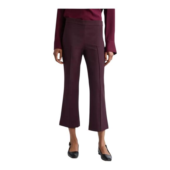 Vince Pants Mid-Rise Pintuck Crop Flare purple size 8 - Picture 1 of 7